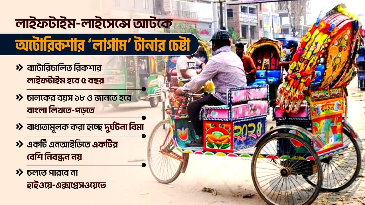 শৃঙ্খলা ফেরাতে সড়কে ব্যাটারিচালিত রিকশার ‘লাইফলাইন’