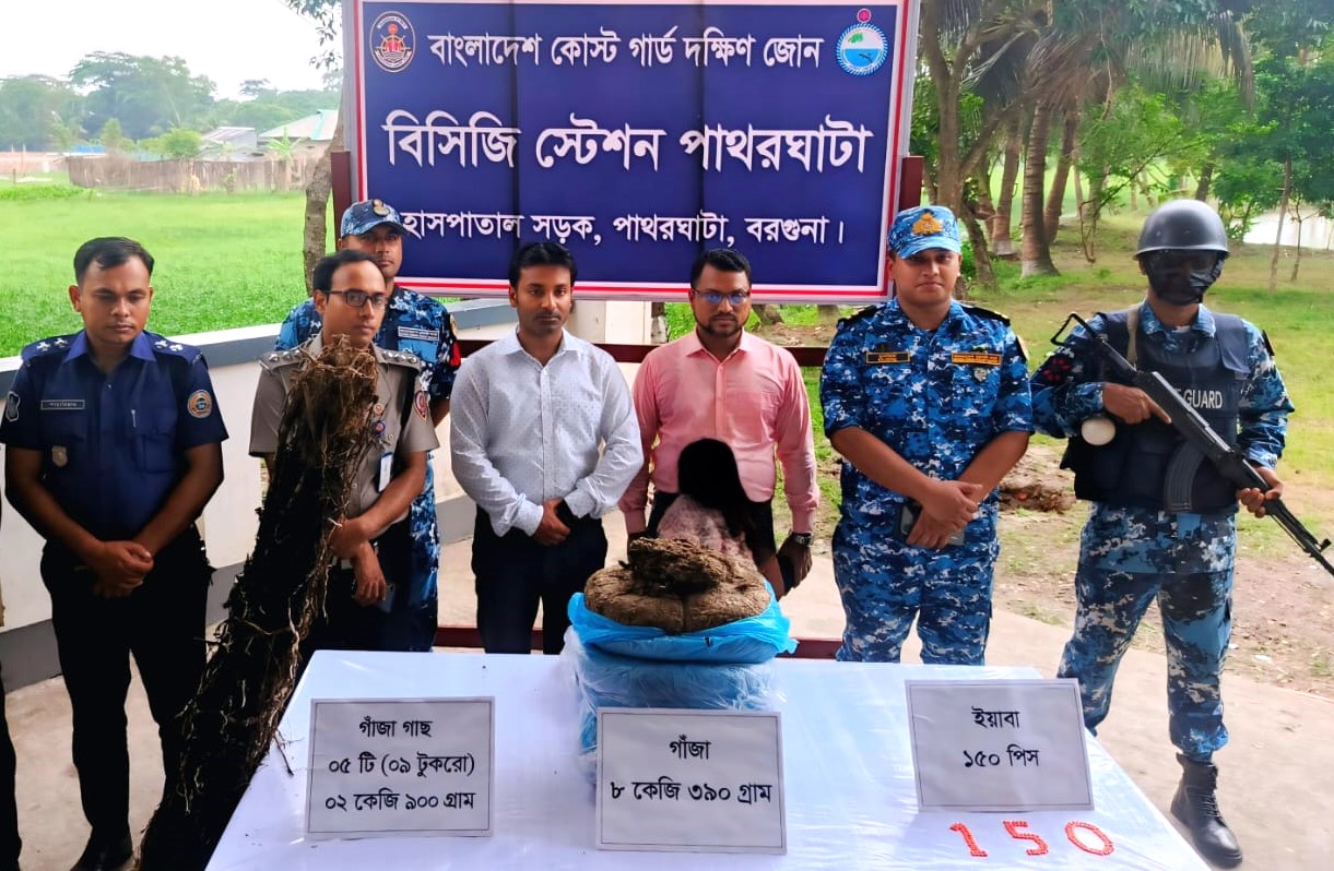 ৪ লক্ষ ১৩ হাজার টাকা মূল্যের মাদকদ্রব্য ধ্বংস করেছে কোস্ট গার্ড