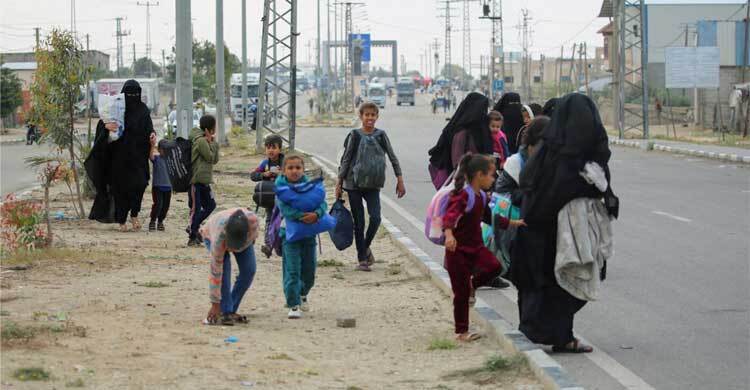 ফিলিস্তিনিদের জোরপূর্বক দক্ষিণে সরিয়ে নেওয়ার প্রস্তুতি ইসরায়েলের